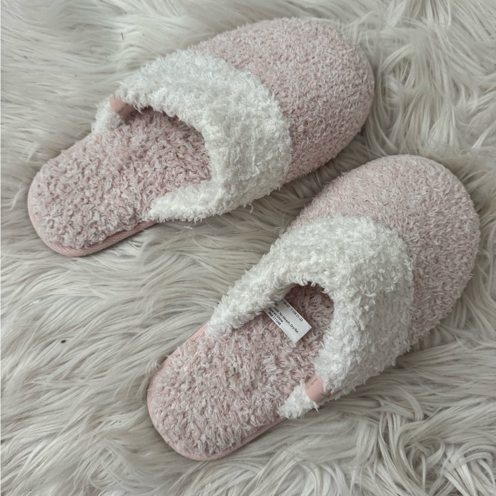 Barefoot Dreams CozyChic® Women's Malibu Slipper Pink & White